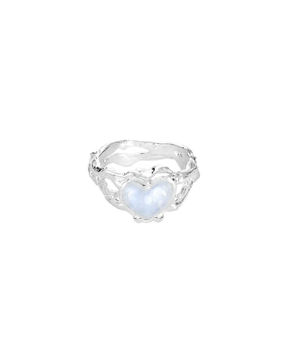 HEART DROP RING - MOONSTONE - YIN SILVER JEWELRY