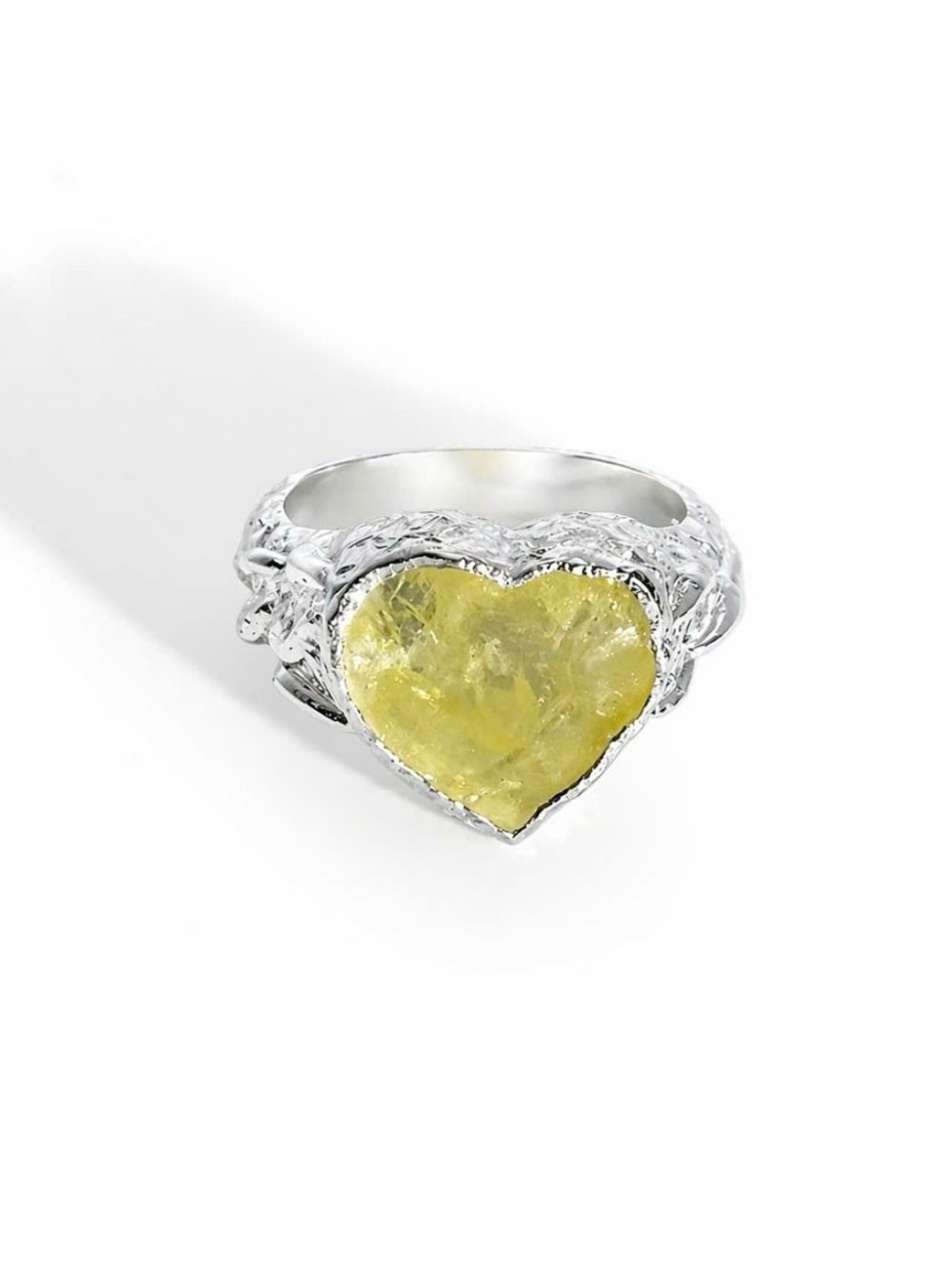 Nhẫn Bạc 950 thiết kế hình trái tim đá Peridot BIJOU HEART PERIDOT RING