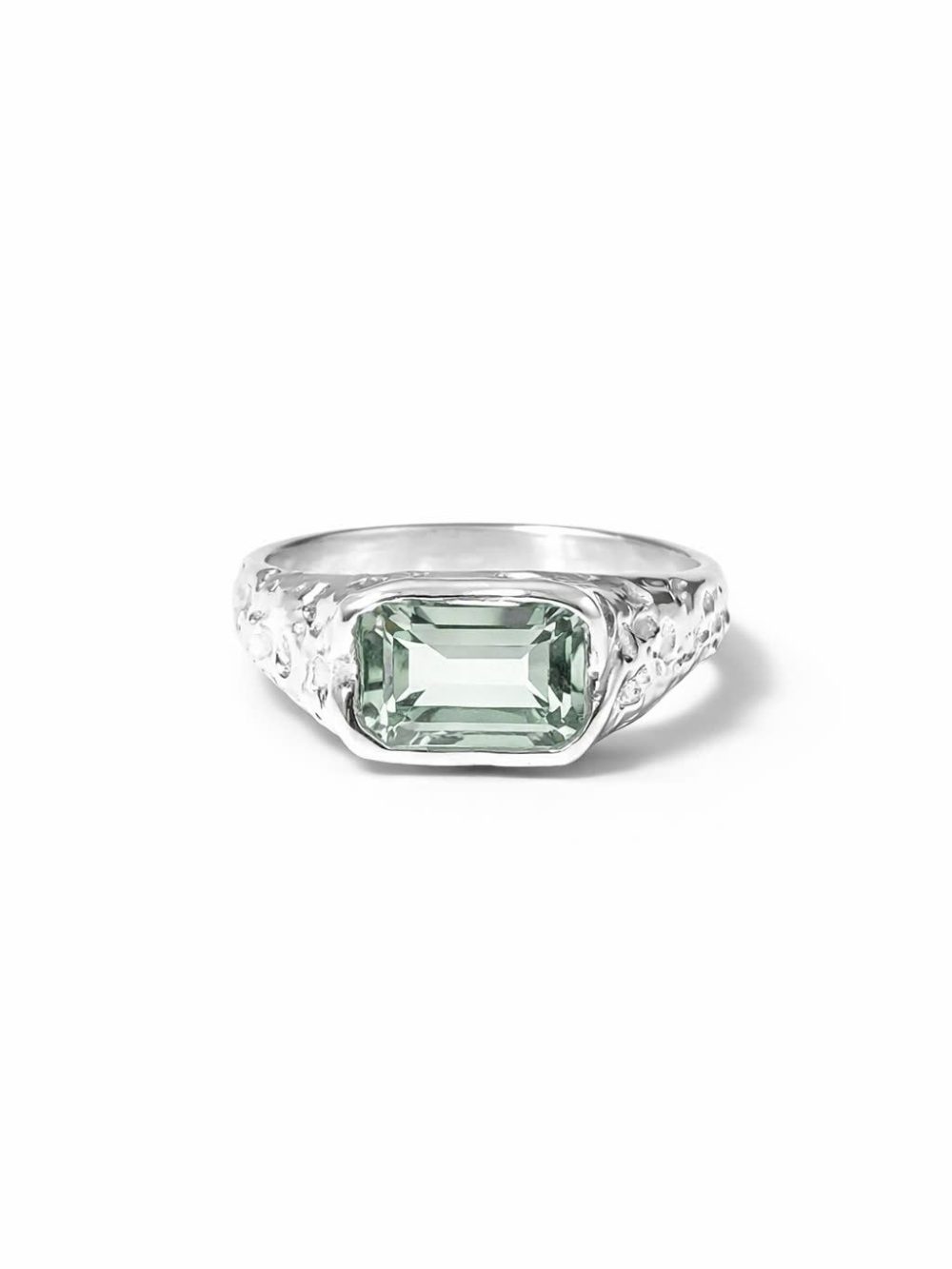 Nhẫn đá Prasiolite ZINER thiết kế hiện đại