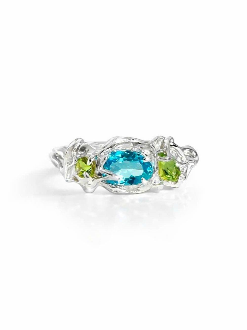 Nhẫn bạc 950 thiết kế thủ công NOVA 02 RING đá quý năng lượng chữa lành